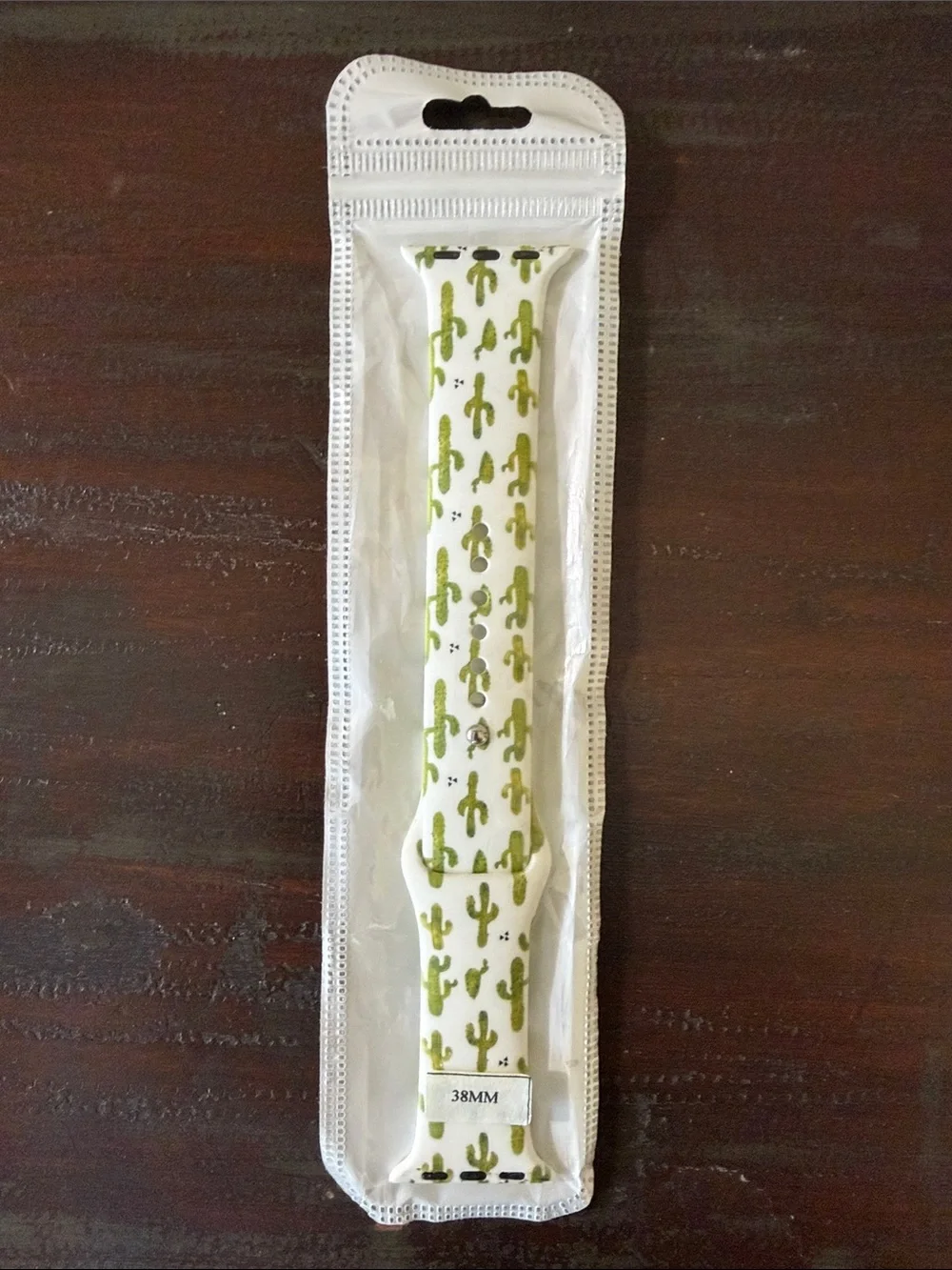 Cactus Print Silicone Accessory Band - White & Green